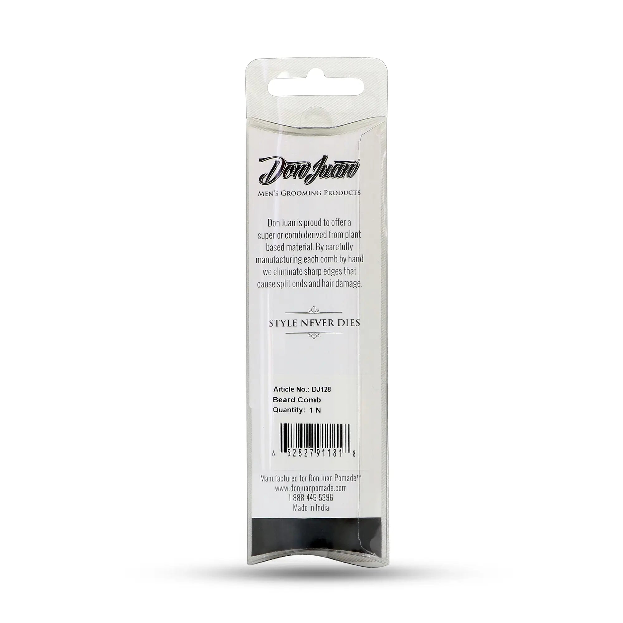 DON JUAN Handmade Tortoise Beard Comb