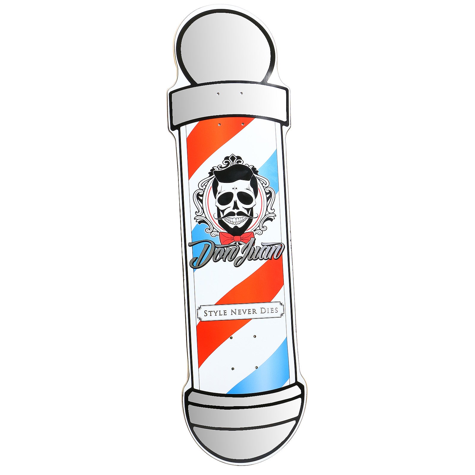 Don Juan Custom Cut Barber Pole Skateboard Deck